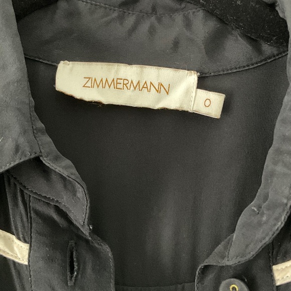 Zimmermann Black Long Sleeve Dress with White Accents - Picture 3 of 4